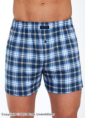 Boxershorts, hochwertige Baumwolle, ohne Hosenlatz, Schachbrettmuster